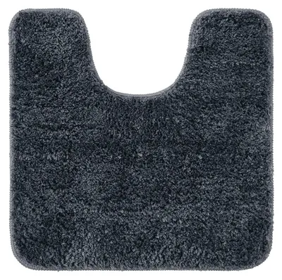 Obrázok produktu pre Podlahová rohož do kúpeľne, tvar U, tmavošedá, 50x50 cm, mikrovlákno, protišmyková