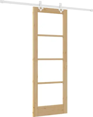 Produktbild von vidaXL Schiebetür Natur 73,5 x 198,5 cm Massivholz Kiefer und Glas