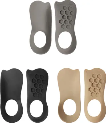 Produktbild von Orthopädische Fersensporn-Einlegesohlen – 1 Paar TPR-Dämpfungseinlagen bei Plattfuß, Plantarfasziitis & Überpronation – zuschneidbar Schwarz (L41-45)