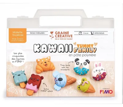 Produktbild von Graine Creative Knetset Fimo Kawaii Yummy Family Aktentasche