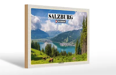 Produktbild von Holzschild Reise Österreich Salzburger Land Natur 30x20cm