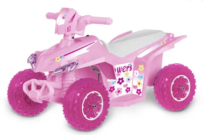 Produktbild von Carromco Loko Elektrofahrzeug Quad Flowers batteriebetriebenes Kinder-Quad Akku wechselbar USB-Ladekabel
