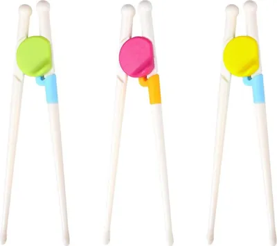 Produktbild von Trainingseetstokjes für Kinder - 3 Paar wiederverwendbare und abnehmbare Essstäbchen aus Leder