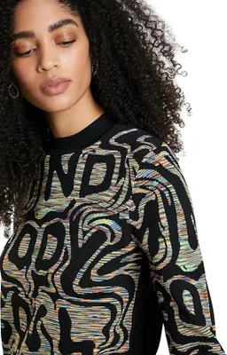 Zdjęcie produktu dla Sweter damski Desigual „Estrasburgo” – czarny wzorzysty 21WWJF209019 ROZMIAR L