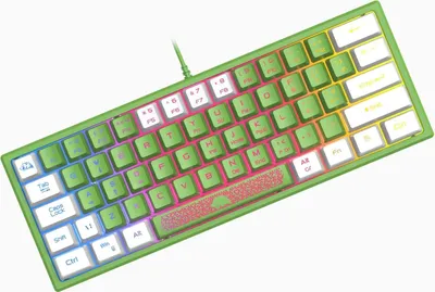 Produktbild von Mini 60% Gaming-Tastatur, Membran mit Halbmechanisch Tasten, RGB-Chroma-Backlit Kompakt 62 Tasten QWERTY Layout für PC Laptop Mac Computer