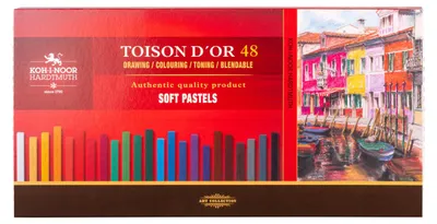 Image de Koh-i-noor craies (pastels) craies d'art poussiéreuses 7x7mm Toison D'or set de 48
