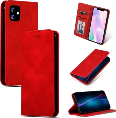 Produktbild von Mobigear Retro Slim iPhone 11 Hülle Klapphülle - Rot