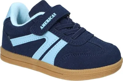 Produktbild von AMERICAN CLUB ES195 Solide Kinderschuhe mit Klettverschluss, Sneaker für Kinder, modische Kinderschuhe, Innensohle aus Naturleder, Casual, Marineblaue 25