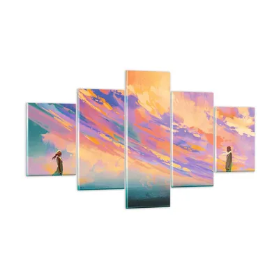 Produktbild von Bilder auf glas - Menschen Wiese Natur - 125x70cm - Glasbilder - Wandbilder - Kunstdruck - zum Aufhängen bereit - Wanddekoration aus Glas - Glas Bilder - Wandbild auf Glas - 5 Teile - GEA125x70-3845