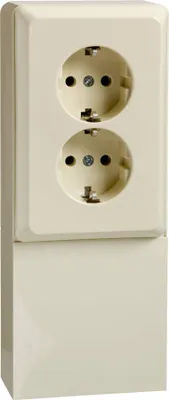 Immagine prodotto di Presa di corrente con porta-dispositivo 2-gang Elso bianco perla