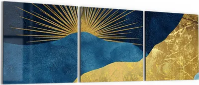 Produktbild von DEQORI Glasbild Echtglas 3x50x50 cm 'Lichtspiel der Dämmerung' Wandbilder XXL groß