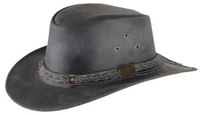 Scippis Outdoor Western-Lederhut Williams geflochtenes Band in schwarz