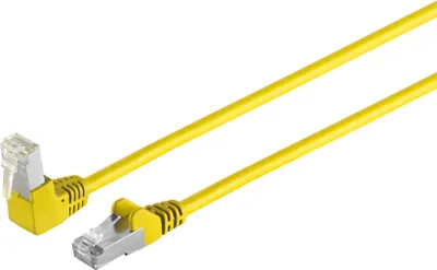 Produktbild von S/CONN maximum connectivity Netzwerkkabel-Patchkabel, cat 6, S/FTP, PIMF, Winkel-gerade, gelb, 0,25m (08-64002)