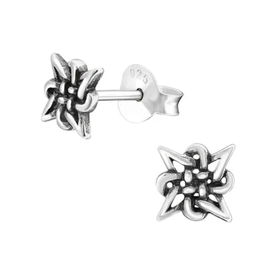 Produktbild von Keltische Ohrstecker Männer: Knoten Ohrringe Silber 925
