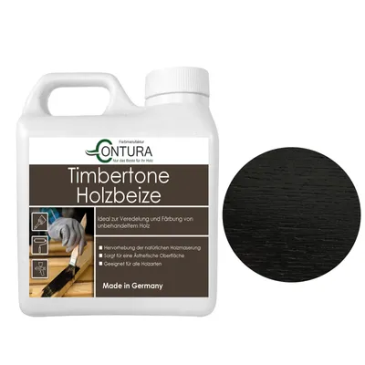 Produktbild von Contura Holzbeize 1Liter Holzfarbe Tischler Positiv Beize Holz Farbe Wasserbeize Parkett - Schwarz - Ebenholz