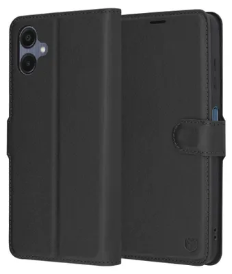 Produktbild von Techsuit Leder Folio Book Wallet Klapphülle für Samsung Galaxy A06 - Schwarz