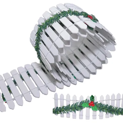 Miniatur-Holzzaun, 90 x 5 cm, weiß, für Weihnachtsdeko