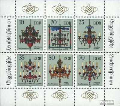 Produktbild von Briefmarken DDR 1989 Mi 3289-3294 Kleinbogen (kompl.Ausgabe) gestempelt Erzgebirgische Leuchterspinnen