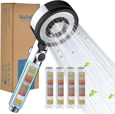 Immagine prodotto di Doccia ad alta pressione con filtro a 4 stadi e 5 modalità - Cromato/Nero