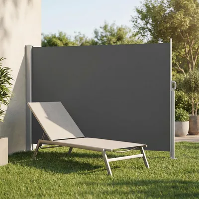 Produktbild von SONGMICS Seitenmarkise mit Stahl-Kasten, rostbeständig, ausziehbar, 160 x 500 cm, anthrazit