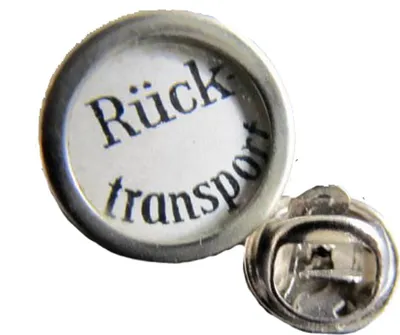 Produktbild von RÜCKTRANSPORT Brosche Schreibmaschinentaste Miniblings Vintage Upcycling rund