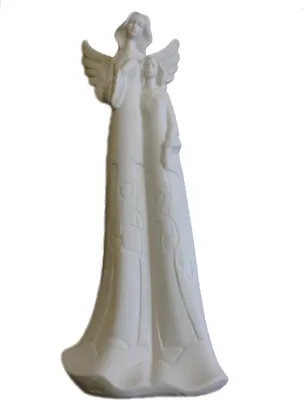 Produktbild von Weihnachtsfigur Engel mit Mädchen 36 cm Weihnachtsdeko Engel Figur Weihnachten
