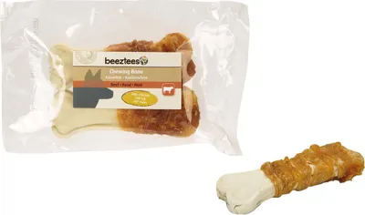 Produktbild von Beeztees Hundesnack Kauknochen mit Huhn, Maße: 12 cm / Gewicht: 60 g
