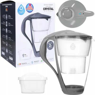 Obrázok produktu pre Dafi Crystal 2l sklenená filtračná kanvica sivá + 1x Dafi Unimax filter