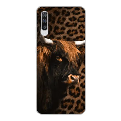 Produktbild von MuchoWow® Handyhülle Schutzhülle Hülle für Samsung Galaxy A70 Schottischer Highlander - Pelz - Pantherdruck Silikon Softcase Handy Hülle - Schutzhaube