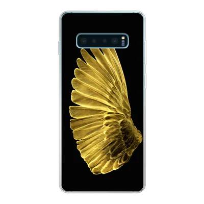 Produktbild von MuchoWow® Handyhülle Schutzhülle Hülle für Samsung Galaxy S10 Plus Goldene Flügel auf schwarzem Hintergrund Silikon Softcase Handy Hülle - Schutzhülle