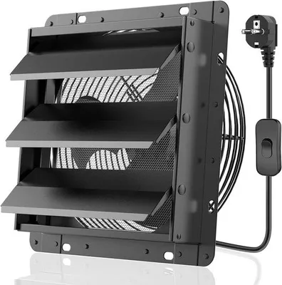 Produktbild von Aluminium-Industriewandventilator 250mm 1100m³/h mit Gasfilter Auslassventilator EU-Stromversorgung Aluminiumrahmenventilator für Keller Garage Küche