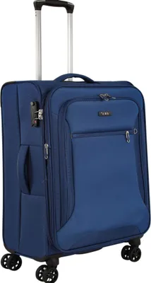 Produktbild von Mittelgroßer Trolley Stoffkoffer Reisegepäck 68 cm 2,9 kg Leicht Blau Bowatex
