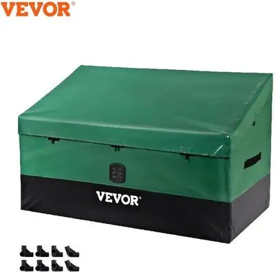 Image de Bac de rangement de jardin 100 litres, imperméable, vert/noir