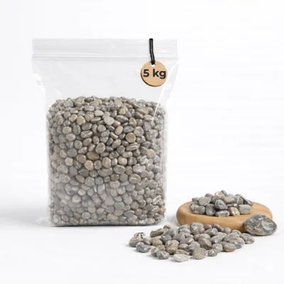 Produktbild von Bunte Deko-Steine 5 KG Glas-Vasen Streudeko Ø 5-8 mm hellgrau