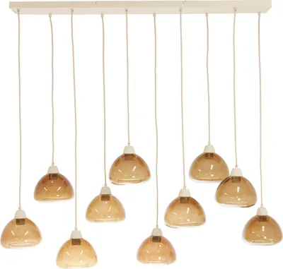 Immagine prodotto di Light & Living - lampada a sospensione - Bisho - marrone - vetro - grande lampada da tavolo da pranzo - E27 - 2982382