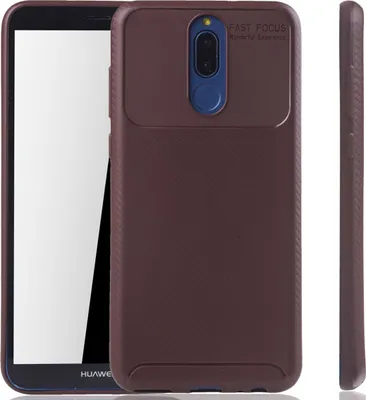 Zdjęcie produktu dla Etui ochronne na telefon Huawei Mate 10 Lite o wyglądzie karbonowego zderzaka w kolorze brązowym