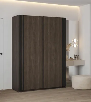 Produktbild von Masseno Schiebetürenschrank VANTE 150/210/62 cm 2-türig Schlafzimmer Schrank Kleiderschrank Eiche Dunin