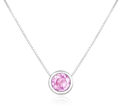 Image de Collier en argent avec zircone rose AGS1578/47-P