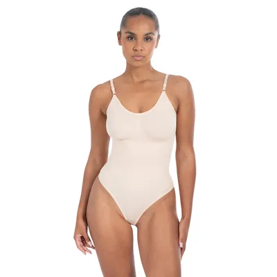 Produktbild von Nysa String Bodysuit: Figurformend, verstellbare Träger, eleganter V-Ausschnitt