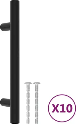 Produktbild von Möbelgriffe 10 Stk. Schwarz 96 mm Edelstahl