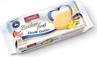 Produktbild von Coppenrath Zuckerfreies zartes Mürbegebäck Vanille Cookies 200g