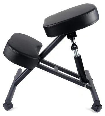 Produktbild von Kniestuhl, Verstellbarer Ergonomischer Stuhl für Zuhause und Büro, Rollbar, Hält 250 Pfund, Schwarz