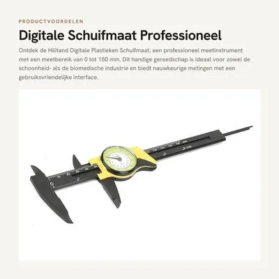 Obrázok produktu pre Plastový posuvný merák, žltý, 0–150 mm