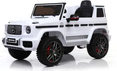 Produktbild von ES-Toys Elektro Kinderauto Mercedes G63 AMG, Fernbedienung, Batterieanzeige, MP3 weiss