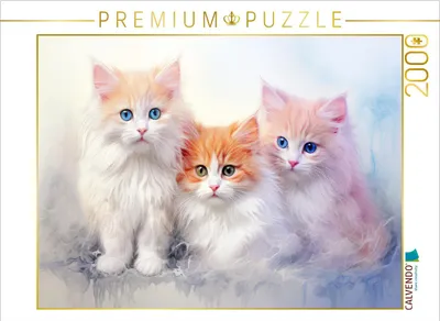 Produktbild von CALVENDO Puzzle Katzen im Pastellstil | 2000 Teile Lege-Größe 90x67cm Foto-Puzzle für glückliche Stunden