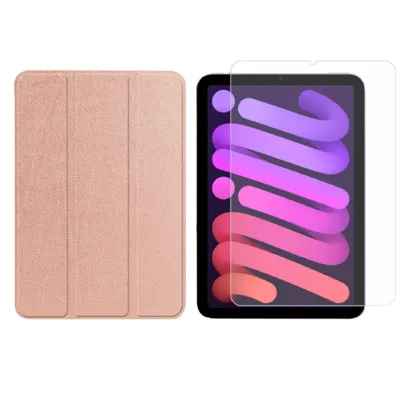 Produktbild von 2in1 Set für Apple IPad Mini 6 2021 8.3 Zoll Tablet mit Smartcover + Schutzglas mit Auto Sleep/Wake Magnetverschluss Hülle