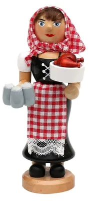 Imagen del producto de Figura de madera con forma de gallina humeante, aproximadamente 18 cm