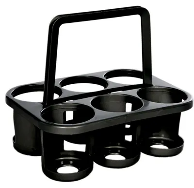 Produktbild von Novaliv Flaschenträger 6 Flaschen - Stabiler Halt - Getränkekorb Kunststoff, Stapelbar, 32x23x28cm Anthrazit - Ideal für Küche & Keller - Getränkekorb Bierträger Getränketräger Flaschenbox