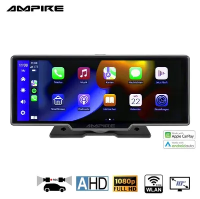Produktbild von AMPIRE Smartphone-Monitor 25.4cm (10'') AHD Dual-Dashcam & Rückfahrkamera