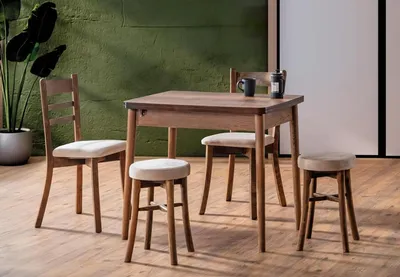Produktbild von Esszimmer Set Hochwertig Garnitur Tisch 2x Stühle Design Modern 2x Hocker Möbel